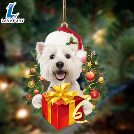 West Highland White Terrier-Dogs Give Gifts Hanging Ornament, Gift For Christmas Dog Loves