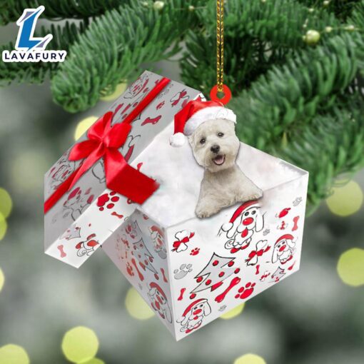 West-Highland-White-Terrier In Gift Box Christmas Ornament, Gift For Christmas Dog Loves