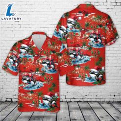 Whale Orca Christmas Hawaiian Shirt…