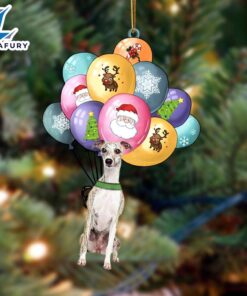 Whippet With Balloons Christmas Ornament,…