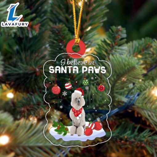 White Standard Poodle Christmas Ornament, Gift For Christmas Dog Loves