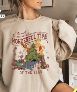 Winnie The Pooh Christmas Tree Sweatshirt  Merry Christmas Shirt