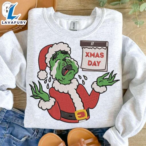 Xmas Day Embroidery Christmas SweatshirtFunny Christmas Shirt