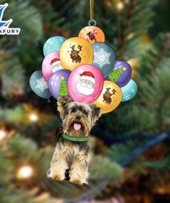 Yorkshire Terrier With Balloons Christmas…