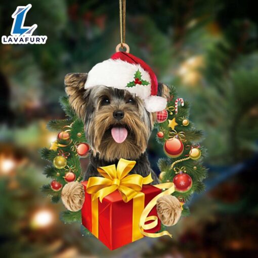 Yorkshire Terrier-Dogs Give Gifts Hanging Ornament, Gift For Christmas Dog Loves