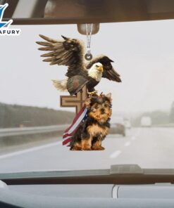 Yorkshire-Terrier And Eagle American Flag…