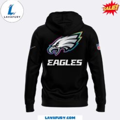 2024 Philadelphia Eagles Crucial Catch Intercept Cancer Black Hoodie