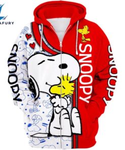 Animated Snoopy Dog Pattern Hoodie And Leggings Set