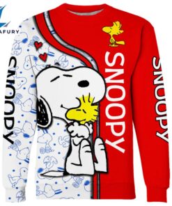 Animated Snoopy Dog Pattern Hoodie And Leggings Set