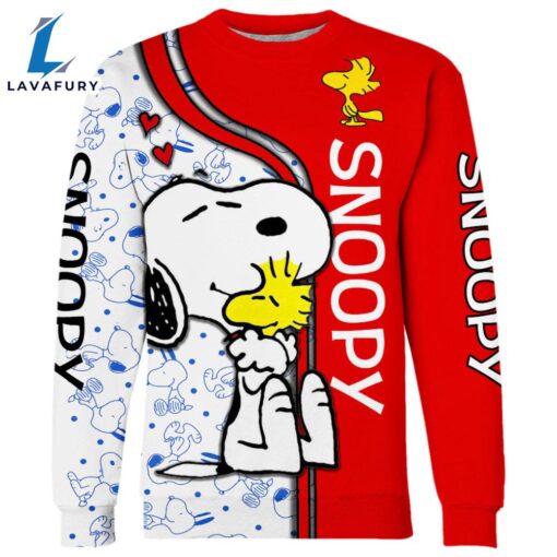 Animated Snoopy Dog Pattern Hoodie And Leggings Set