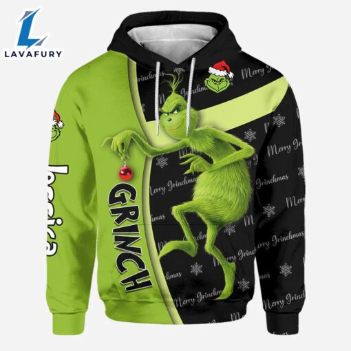 Any Name – Grinch Personalized Hoodie and Leggings