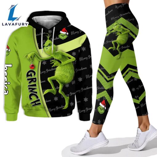 Any Name – Grinch Personalized Hoodie and Leggings