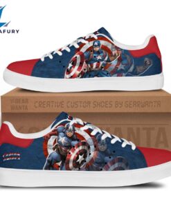 Avengers Captain America Cartoon Stan Smith Shoes For Kid