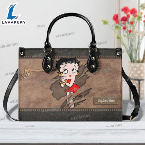 Betty Boop Leather Handbag Vintage Handmade Woman s Bag