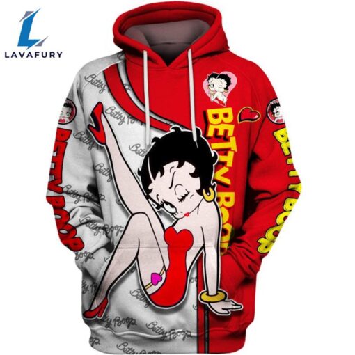 Betty Boop Pattern Hoodie And Leggings Set