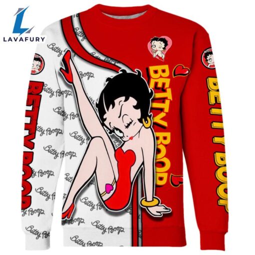 Betty Boop Pattern Hoodie And Leggings Set