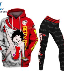 Betty Boop Pattern Hoodie And Leggings Set