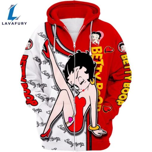 Betty Boop Pattern Hoodie And Leggings Set