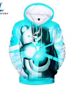 Blue Unisex 3D Monokuma Hoodies