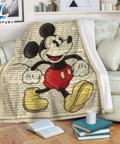 Book Page Mickey Disney Blanket