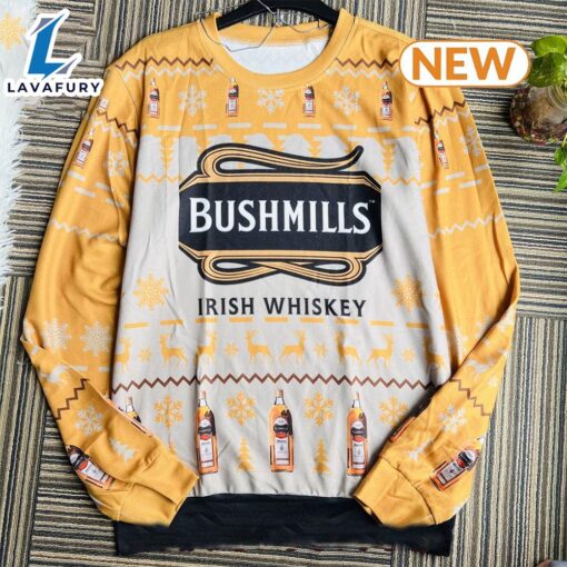 Bushmills Irish Whiskey Snowflakes Xmas Ugly Christmas Sweater