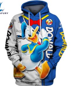 Cartoon Character Donald Duck Hoodie And Leggings Set