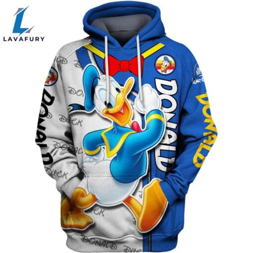 Cartoon Character Donald Duck Hoodie And Leggings Set