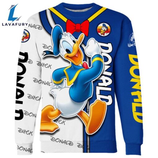 Cartoon Character Donald Duck Hoodie And Leggings Set