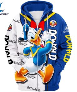 Cartoon Character Donald Duck Hoodie And Leggings Set