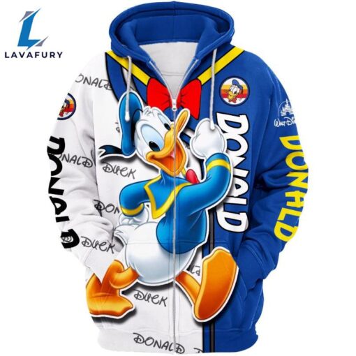 Cartoon Character Donald Duck Hoodie And Leggings Set