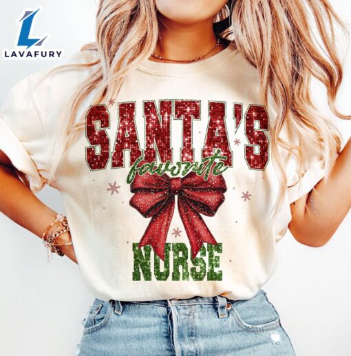 Christmas Glitter, Santa’s favorite nurse shirt