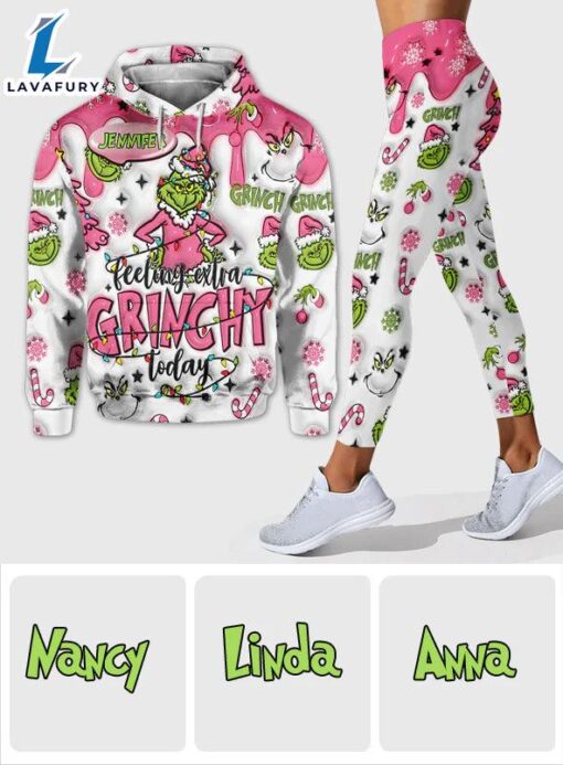 Custom Any Name Feeling Extra Grinch Today – Personalized Stole Christmas Hoodie and Leggings