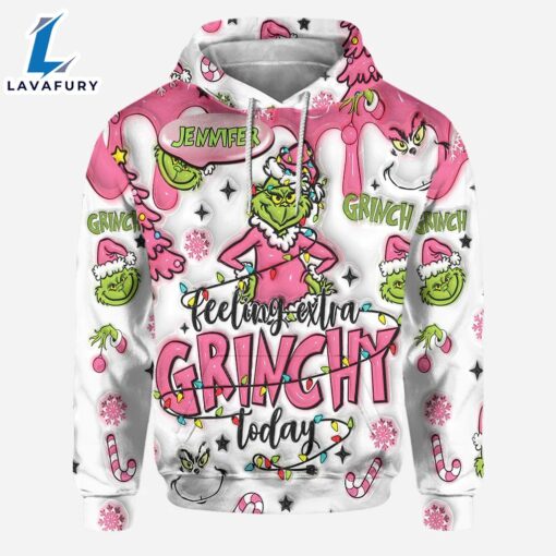 Custom Any Name Feeling Extra Grinch Today – Personalized Stole Christmas Hoodie and Leggings