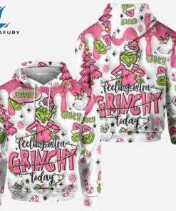 Custom Any Name Feeling Extra Grinch Today - Personalized Stole Christmas Hoodie and Leggings