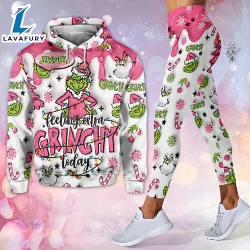 Custom Any Name Feeling Extra Grinch Today – Personalized Stole Christmas Hoodie and Leggings