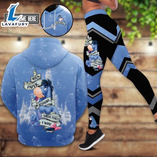 Custom Cartoon Themed Eeyore Hoodie And Leggings Set