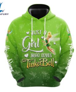 Custom Just A Girl Tinker Bell Glitter Pattern Hoodie And Capris Leggings Set