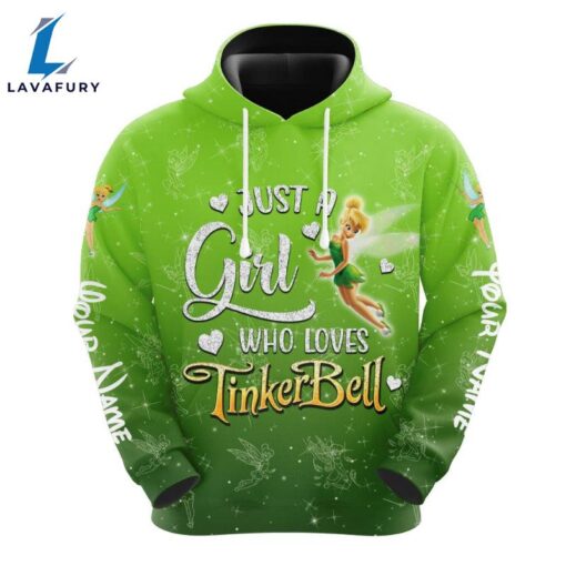 Custom Just A Girl Tinker Bell Glitter Pattern Hoodie And Capris Leggings Set