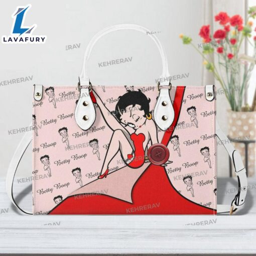 Custom Name Betty Boop Leather Handbag Stylish Woman