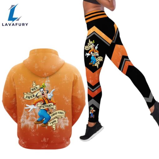 Custom Name Goofy Rock Paper Hoodie And Leggings Set