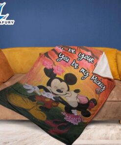 Custom Name I'll Be Your Mine Mickey And Miinie Blanket