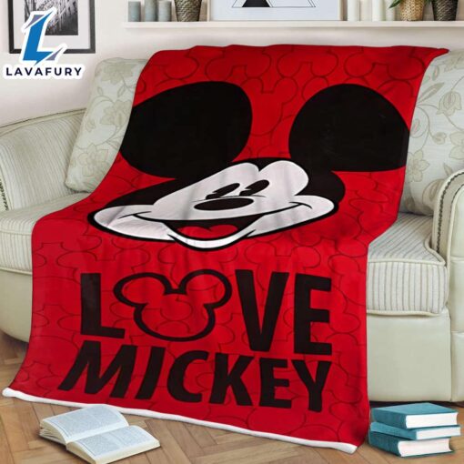 Custom Name Love Mickey Blanket