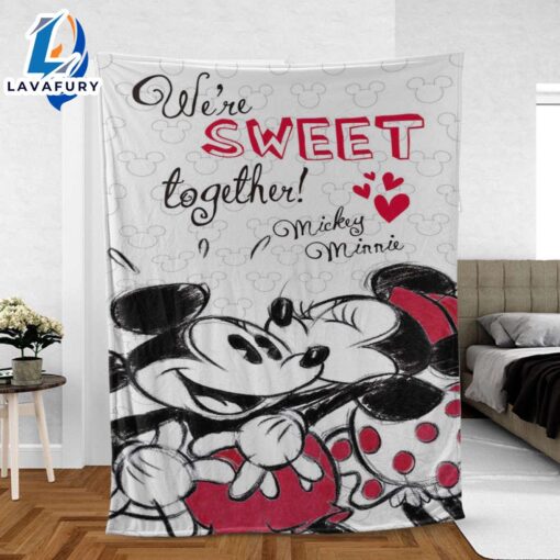 Custom Name Mickey And Minnie Mouse Blanket