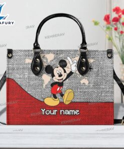 Custom Name Mickey Cute Leather…