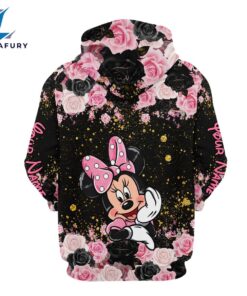 Custom Name Minnie Floral Hoodie And Leggings Set