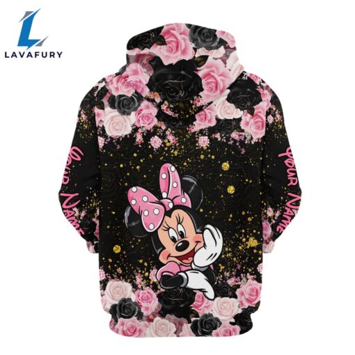 Custom Name Minnie Floral Hoodie And Leggings Set