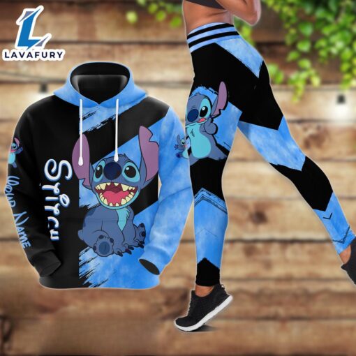 Custom Name Stitch Pattern Themed Hoodie And Leggings Set