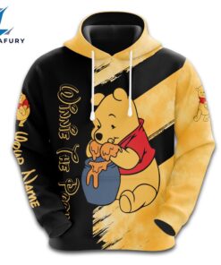 Custom Name Winnie The Pooh Themed Hoodie And Leggings Set