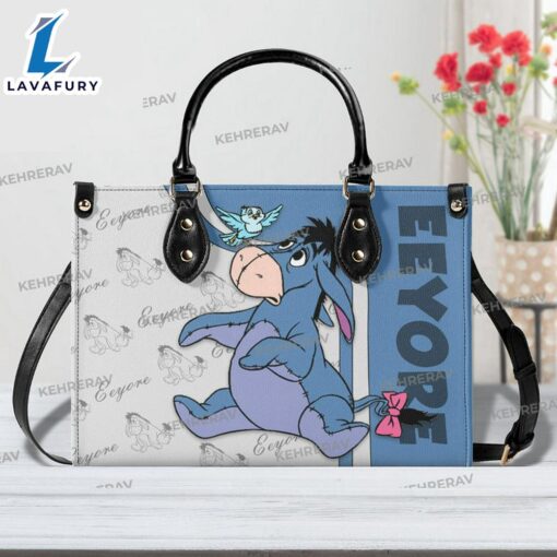 Custom Winnie The Pooh Eeyore Leather Handbag