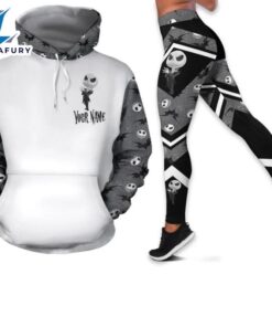 Customizable Hoodie And Patterned Jack Skellington Leggings Set